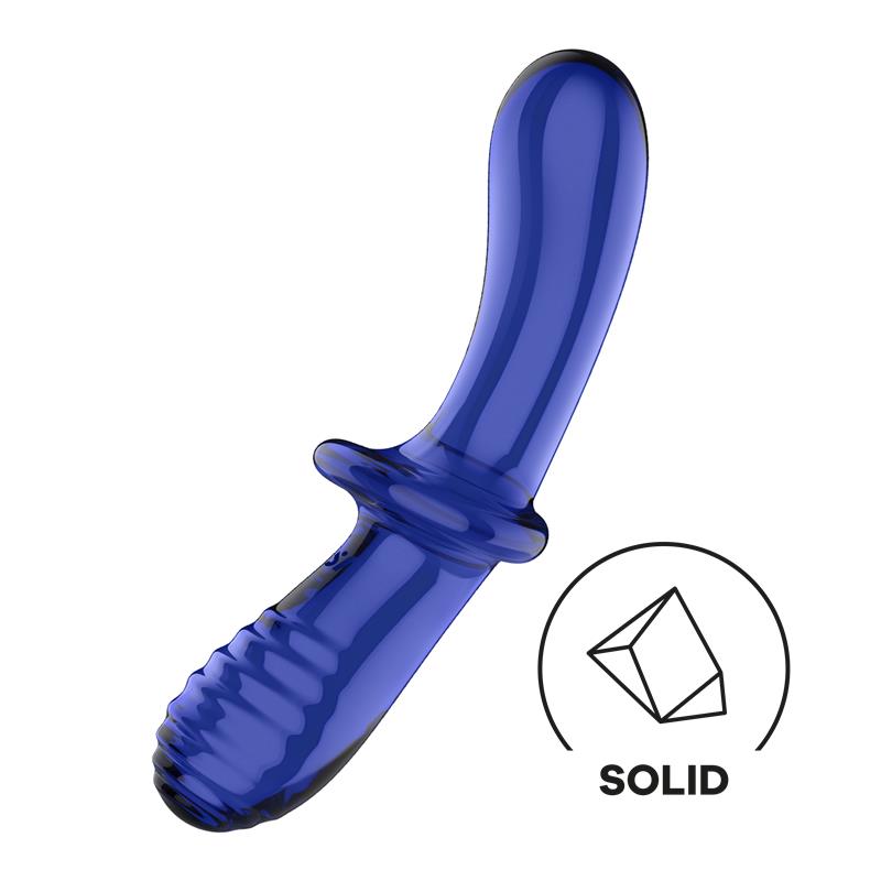 SATISFYER Stiulator Double Crystal Hot and Cold Blue