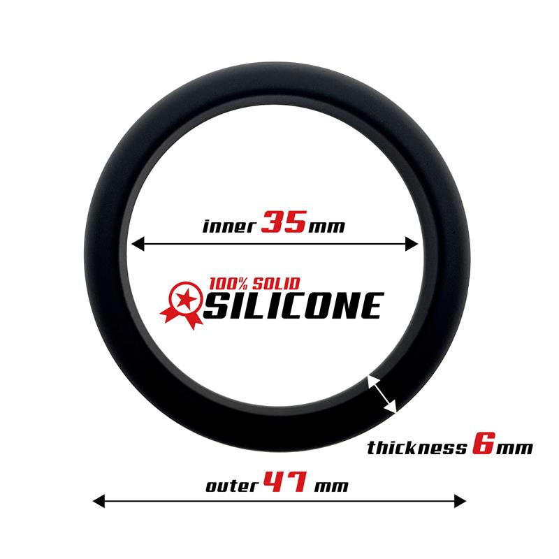 BEAST RINGS COCK RING SOLID SILICONE 3.5 CM BLACK BR-760