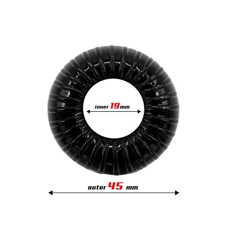 BEAST RINGS COCK RING SUPER FLEXIBLE AND RESISTANT STRIPED 1.9 CM BLACK BR-769