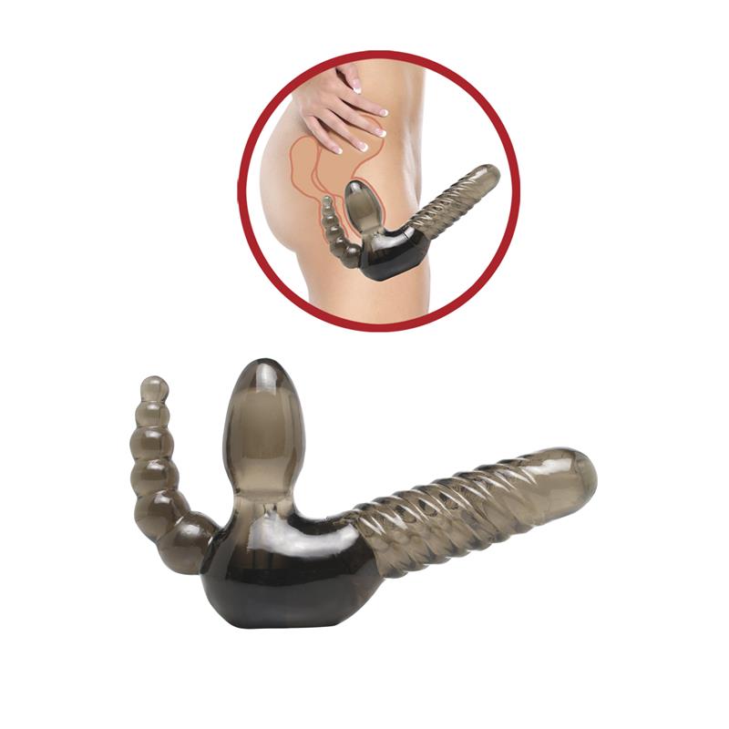 FETISH FANTASY SERIES FETISH FANTASY SERIES "STRAPLESS" STRAP-ON WITH ANAL STIMULATOR - SMOKE PD3882-24