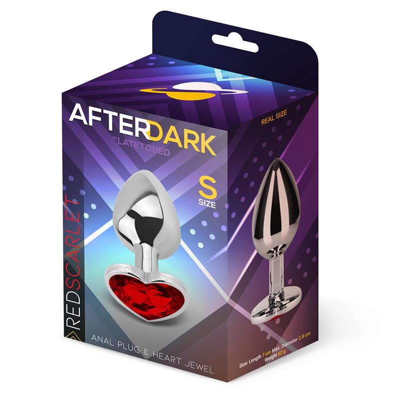 AFTERDARK HEART SHAPED BUTT PLUG RED SCARLET SIZE S AD-239