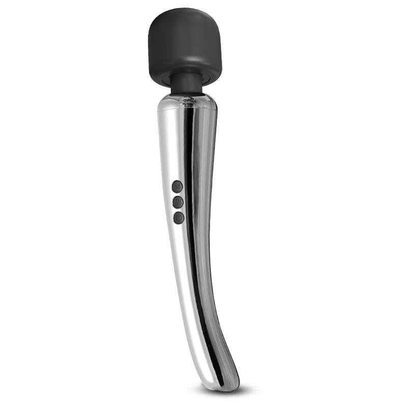 ACTION SILVERY HIGH-TECH WAND SUPER POWERFUL WIRELESS USB CHROME SILICONE AC-173