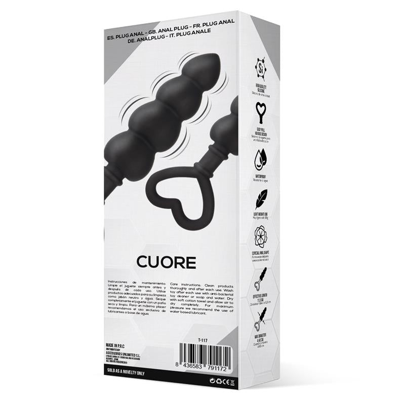 CUORE ANAL PLUG SILICONE BLACK