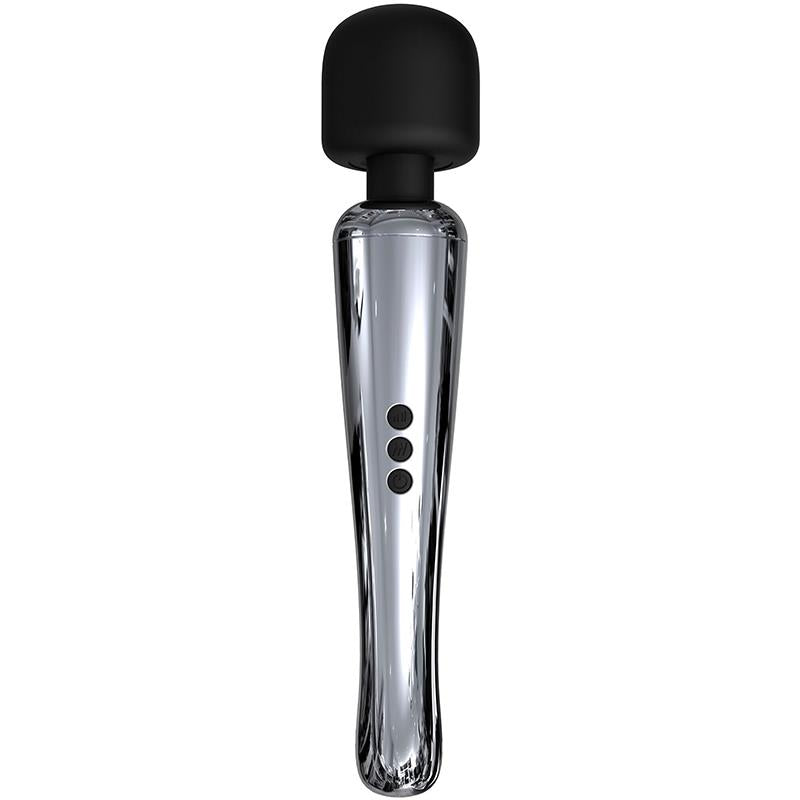 ACTION SILVERY HIGH-TECH WAND SUPER POWERFUL WIRELESS USB CHROME SILICONE AC-173