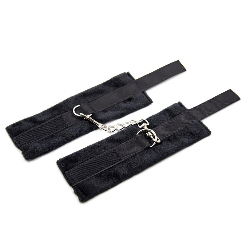 INTOYOU BDSM LINE HANDCUFFS WITH VELCRO WITH LONG FUR PURPLE FI-463