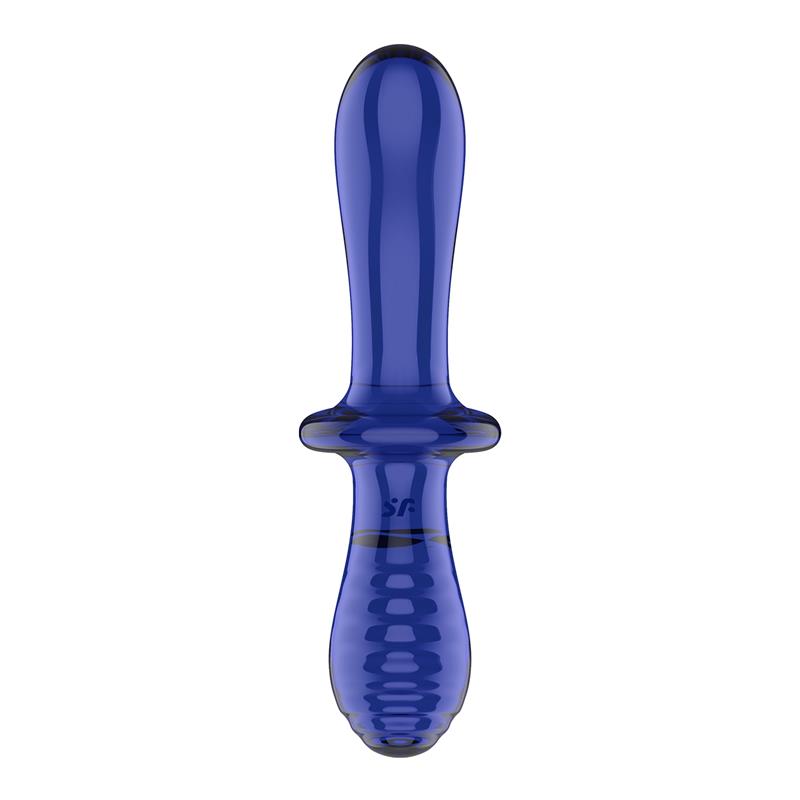 SATISFYER Stiulator Double Crystal Hot and Cold Blue
