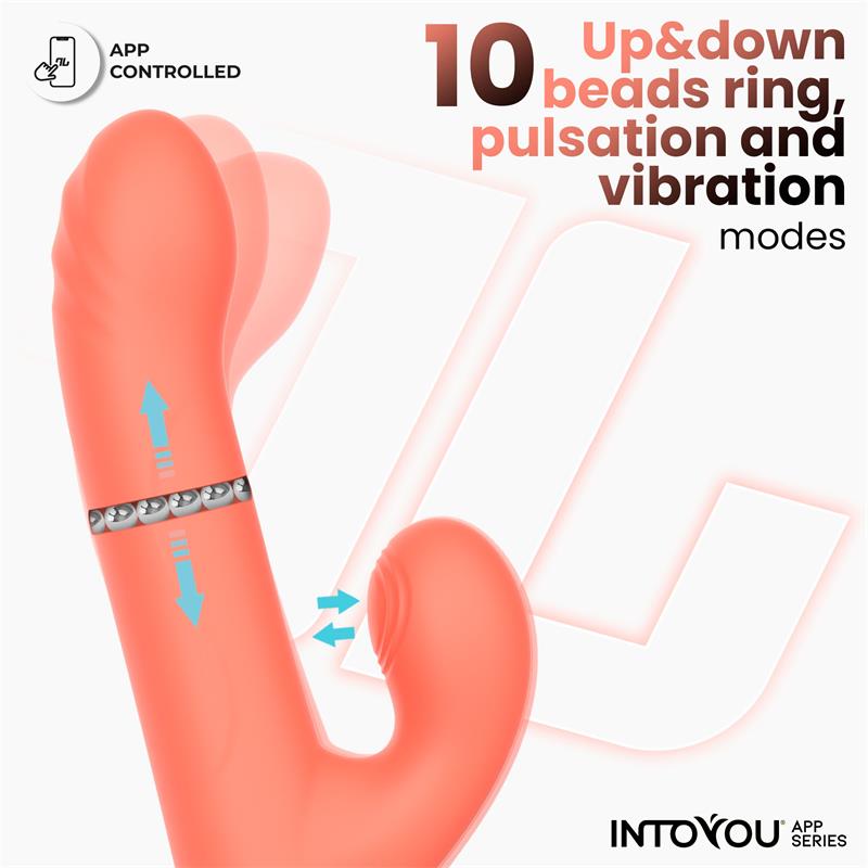 INTOYOU APP SERIES Mindy Vibe with Up and Down Beads Ring, Finger and Pulsation with APP IN-479
