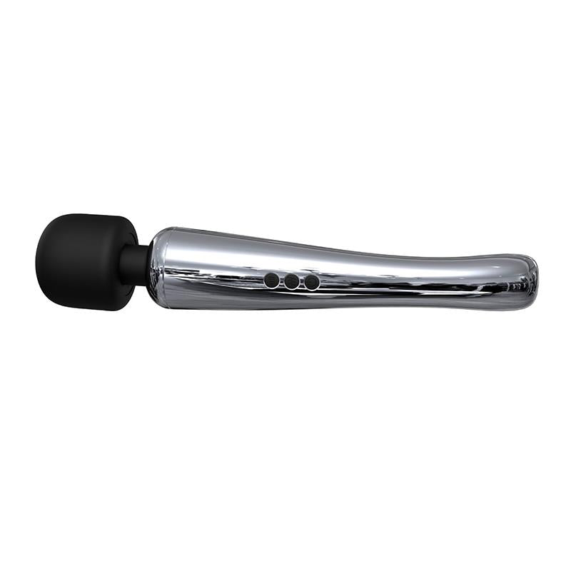 ACTION SILVERY HIGH-TECH WAND SUPER POWERFUL WIRELESS USB CHROME SILICONE AC-173