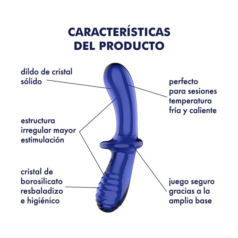 SATISFYER Stiulator Double Crystal Hot and Cold Blue