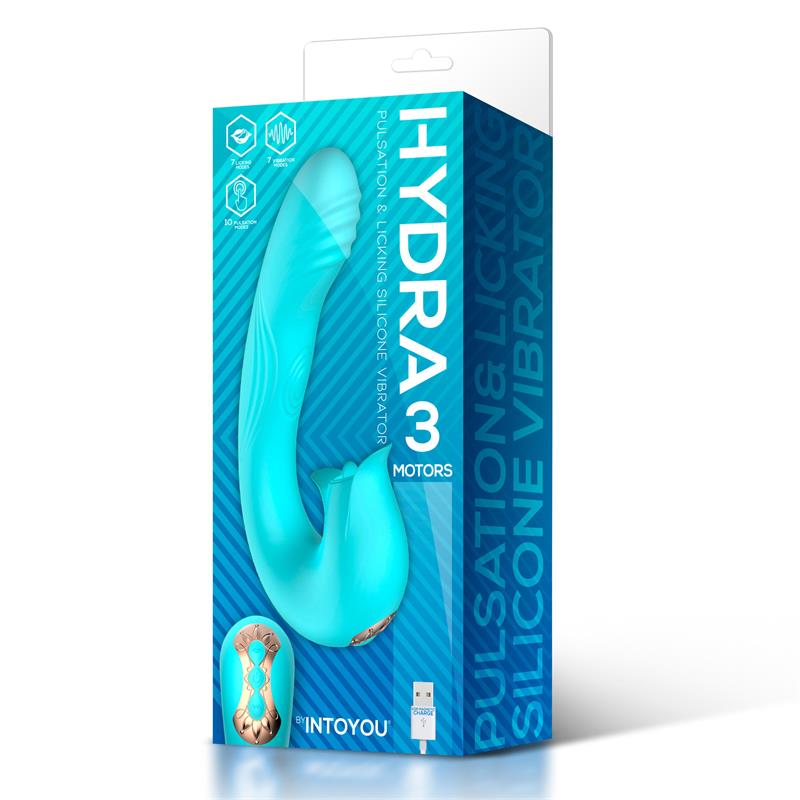 INTOYOU HYDRA VIBE WITH PULSATION AND CLITORIS STIMULATING TONGUE 3 MOTORS USB U-074