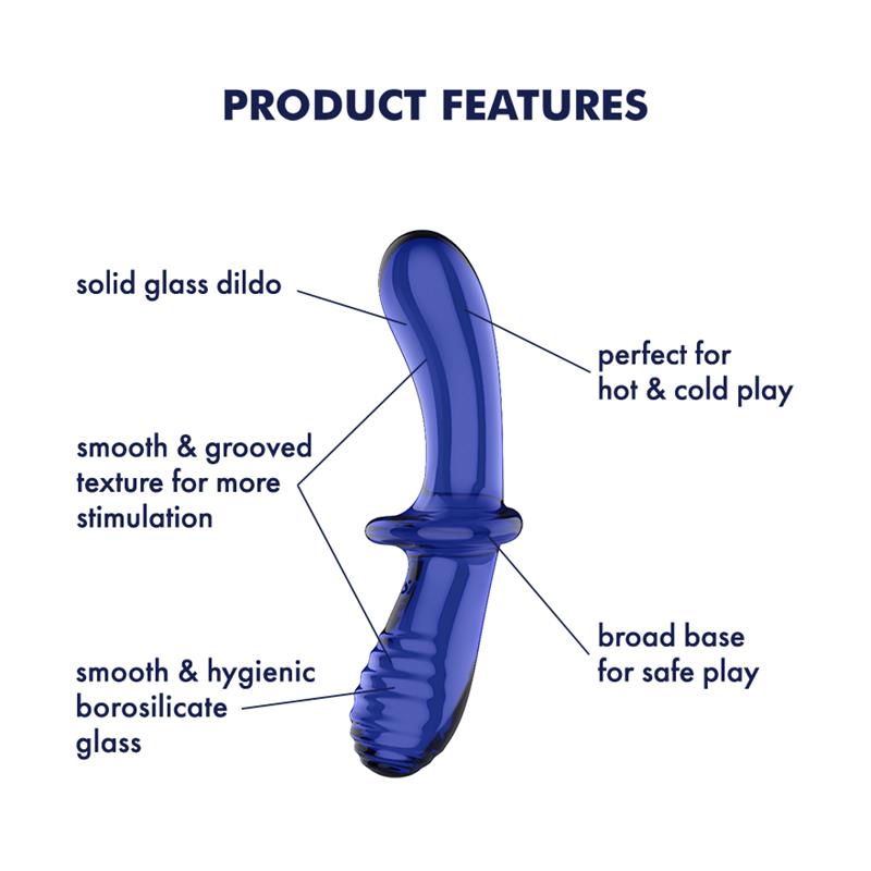 SATISFYER Stiulator Double Crystal Hot and Cold Blue