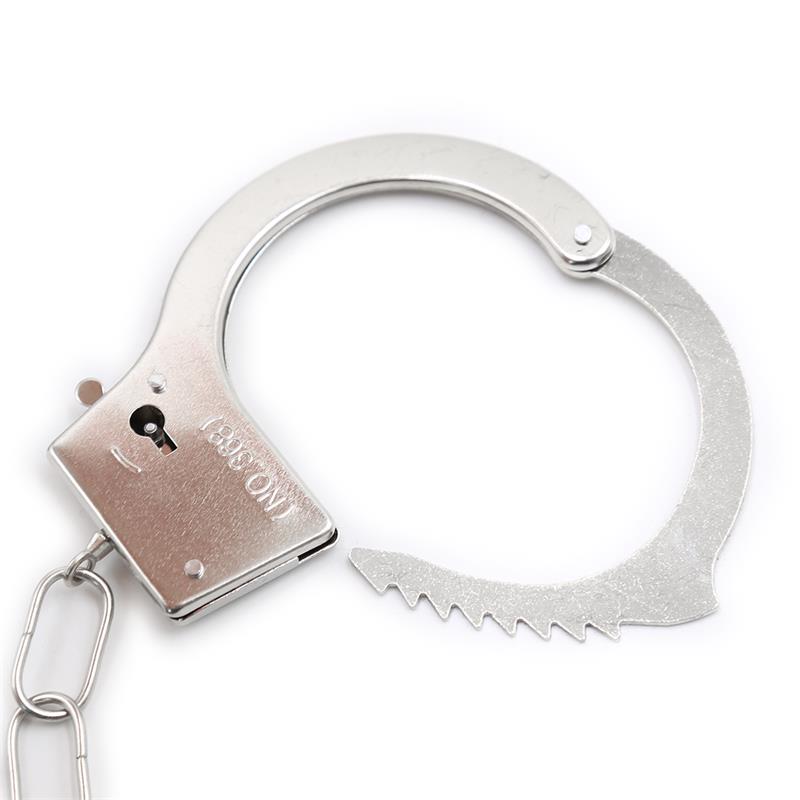 INTOYOU BDSM LINE FURRY METAL HANDCUFFS BLACK FI-458 / FL-460