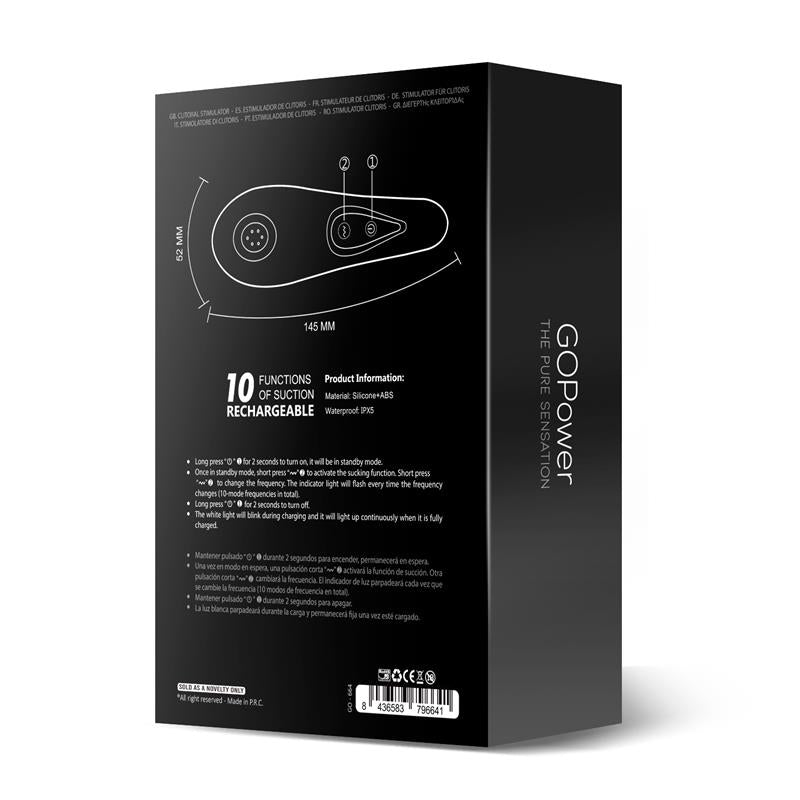 GOPOWER HANNA CLITORAL STIMULATOR USB SILICONE GO-664