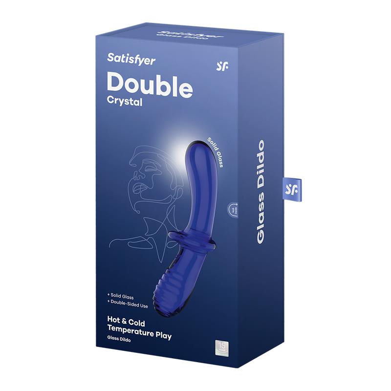 SATISFYER Stiulator Double Crystal Hot and Cold Blue