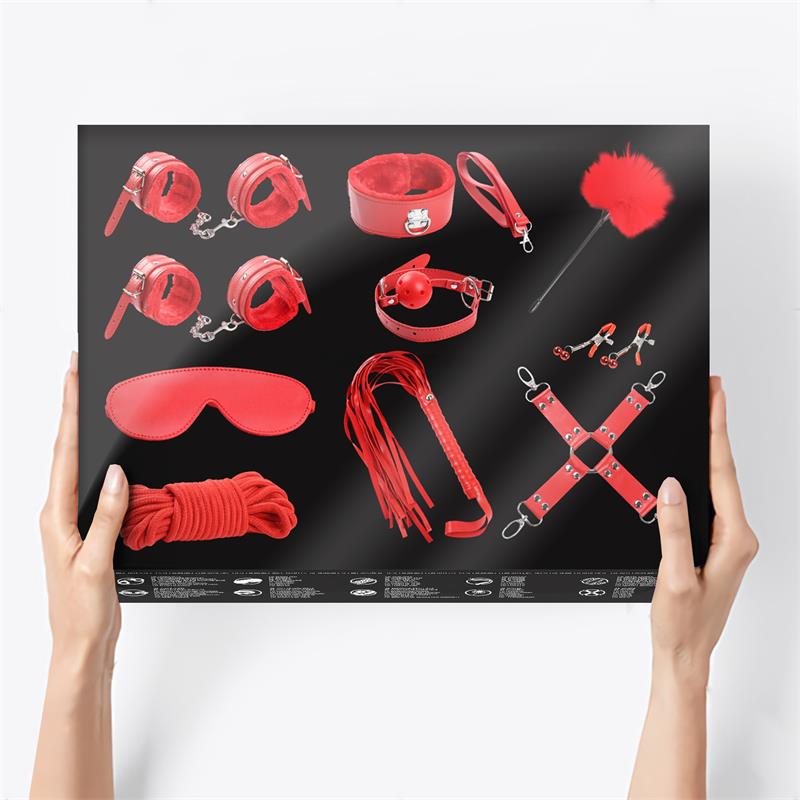 INTOYOU BDSM LINE BONDAGE SET 11 PIECES BLACK IB-625/624