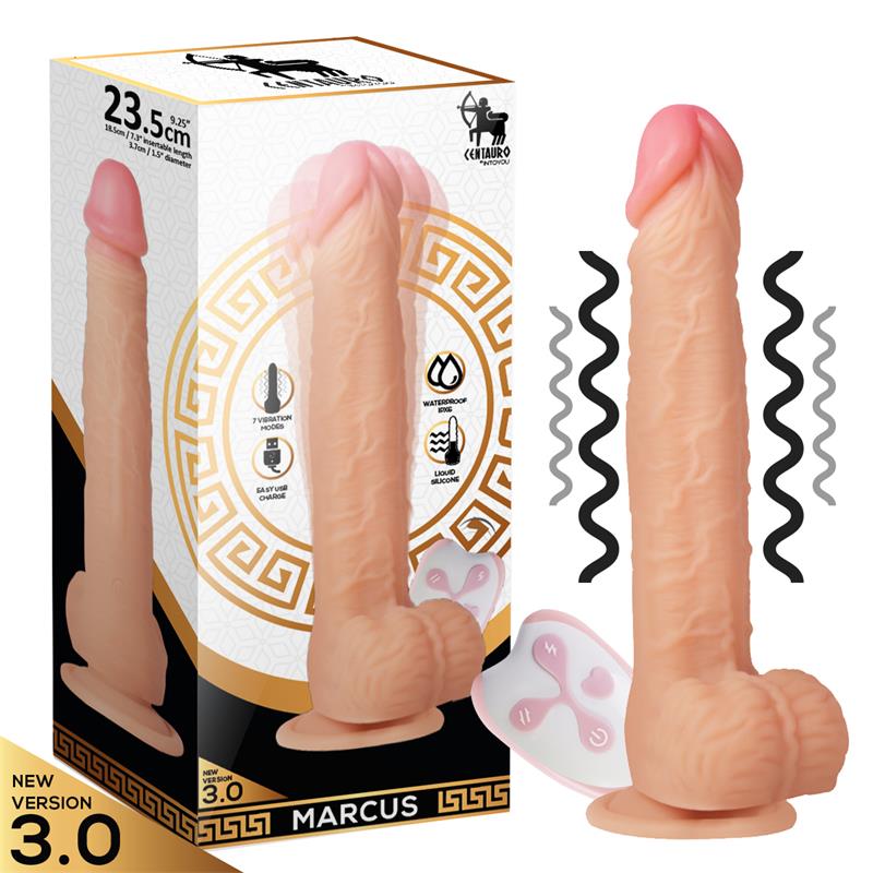 MARCUS 3.0 REALISTIC VIBE DILDO REMOTE CONTROL UNBREAKABLE LIQUID SILICONE IN-041