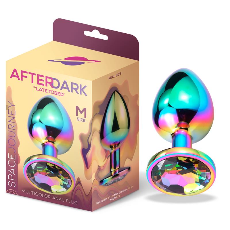AFTERDARK SPACE JOURNEY MULTICOLOR BUTT PLUG WITH JEWEL SIZE M AD-296