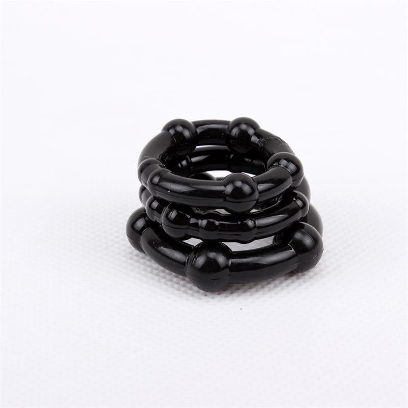 CHISA BEADED COCK RINGS-BLACK CN-330300015 CN-330300015