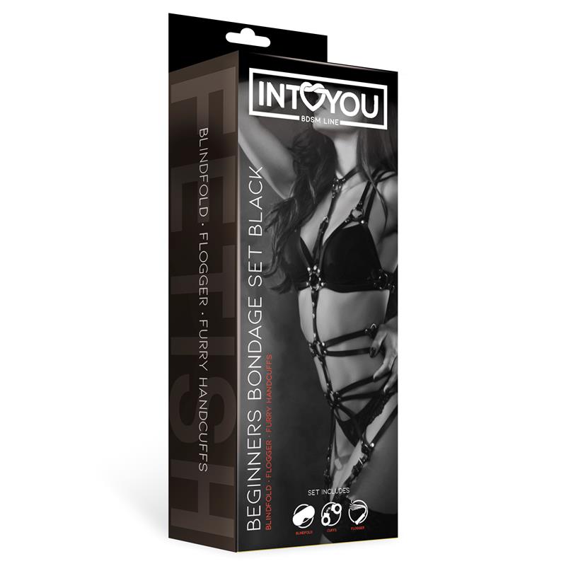 INTOYOU BDSM LINE BEGINNERS BONDAGE SET 3 PIECES BLACK FI-605