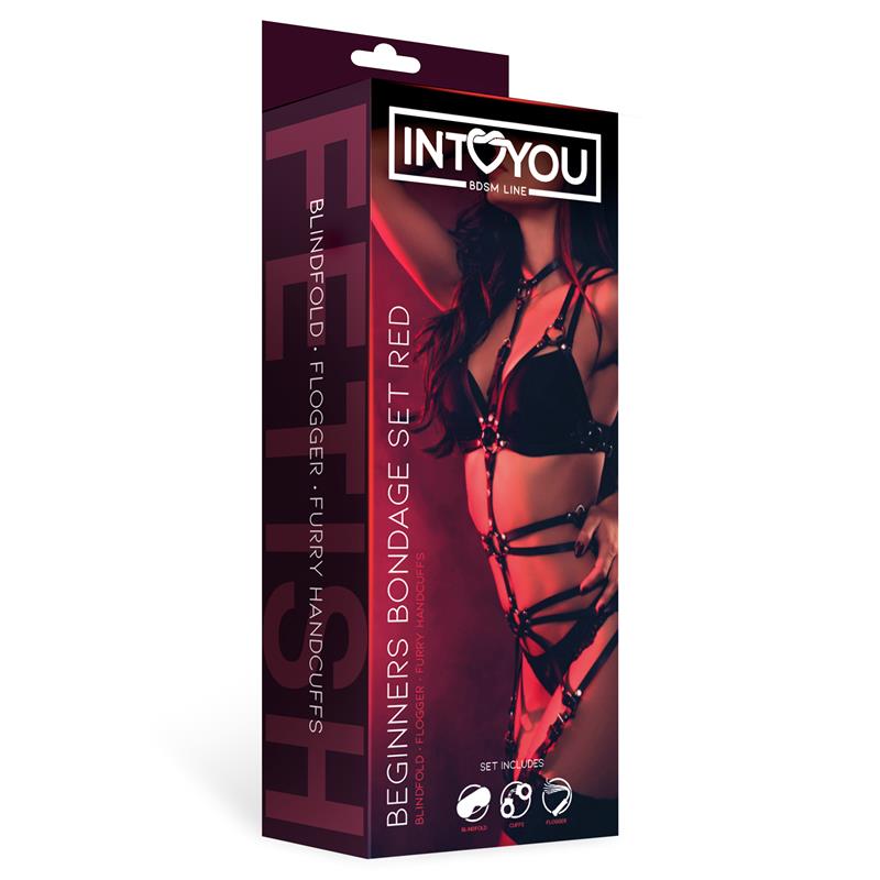 INTOYOU BDSM LINE BEGINNERS BONDAGE SET 3 PIECES RED FI-606