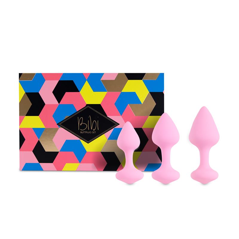 FEELZTOYS BIBI SET OF 3 BUTT PLUG PINK E27864