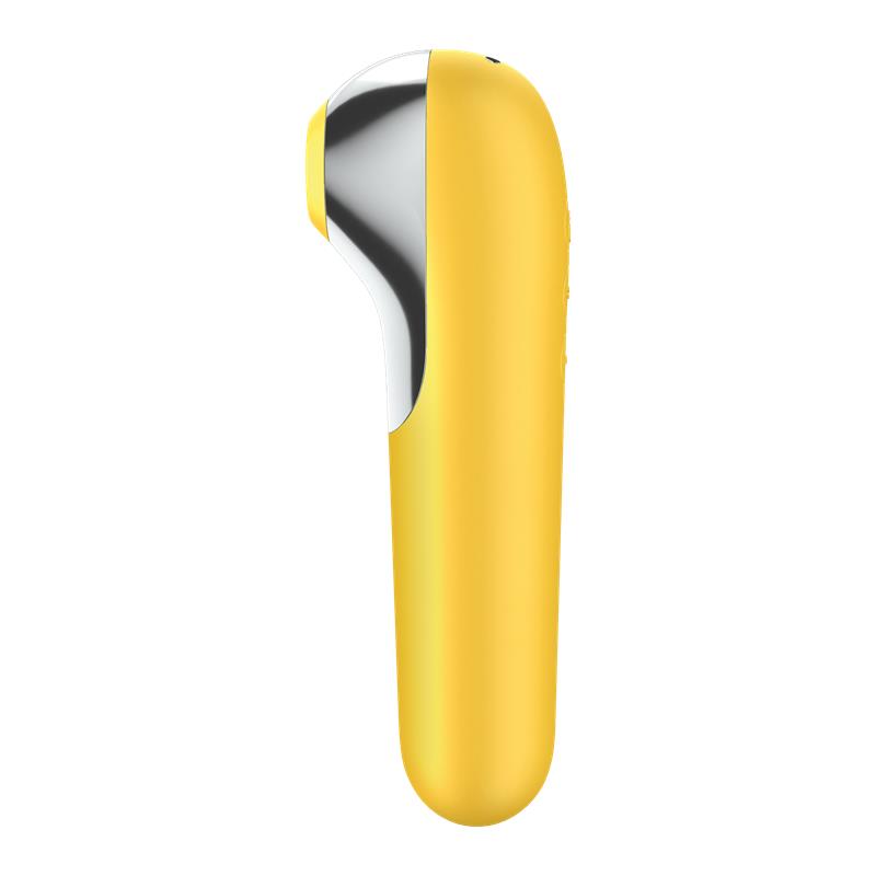 SATISFYER DUAL LOVE VIBE AND SUCKER WITH AIR PULSE YELLOW