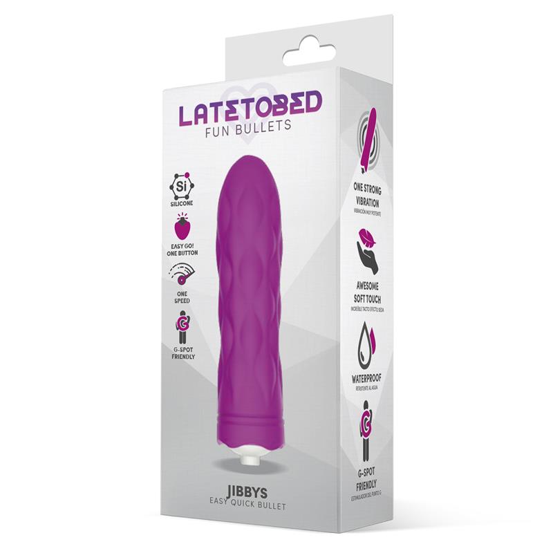LATETOBED JIBBYS EASY QUICK VIBRATING BULLET SILICONE PURPLE Reference: LT-682