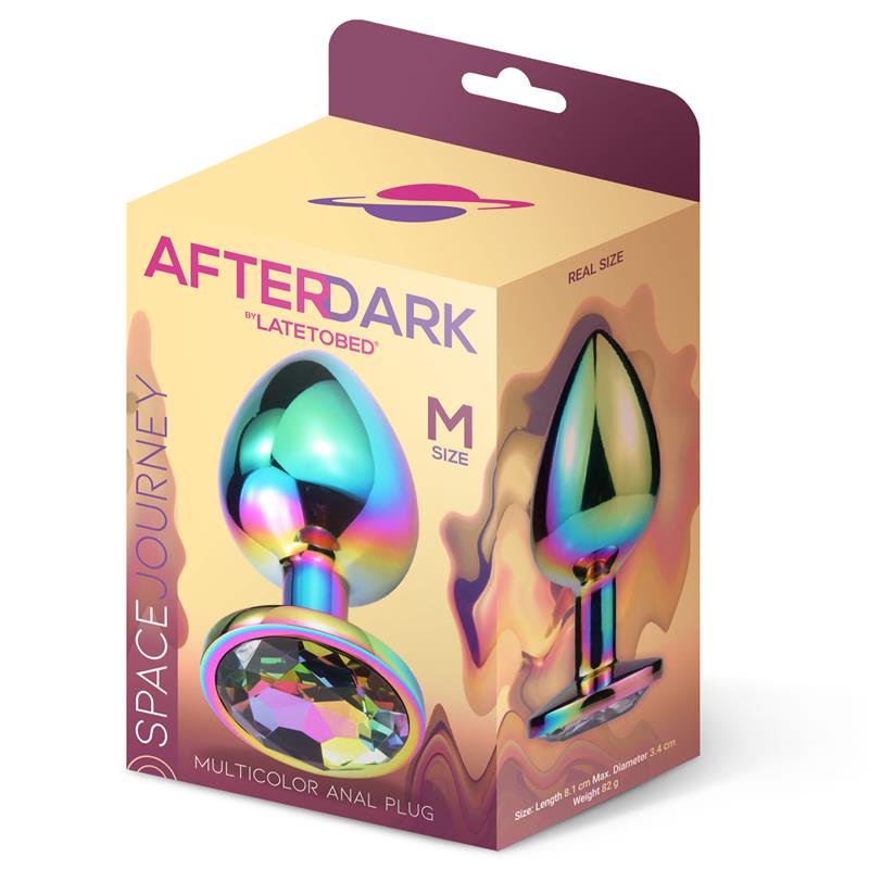 AFTERDARK SPACE JOURNEY MULTICOLOR BUTT PLUG WITH JEWEL SIZE M AD-296