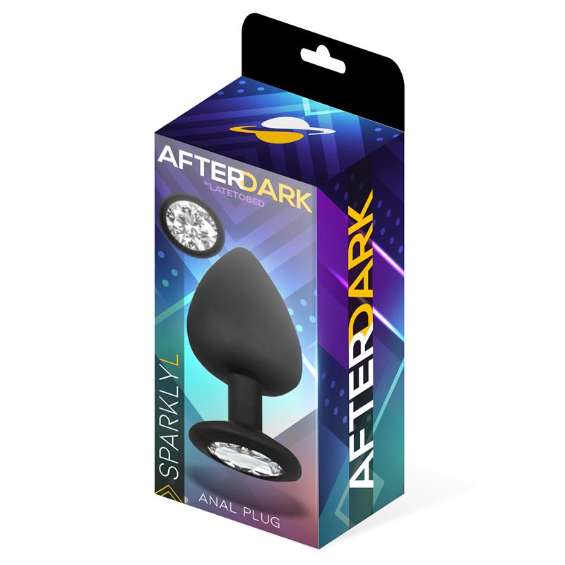 AFTERDARK SPARKLY BUTT PLUG WITH JEWEL SILICONE SIZE L 9.5 CM X 4.5 CM AD-275