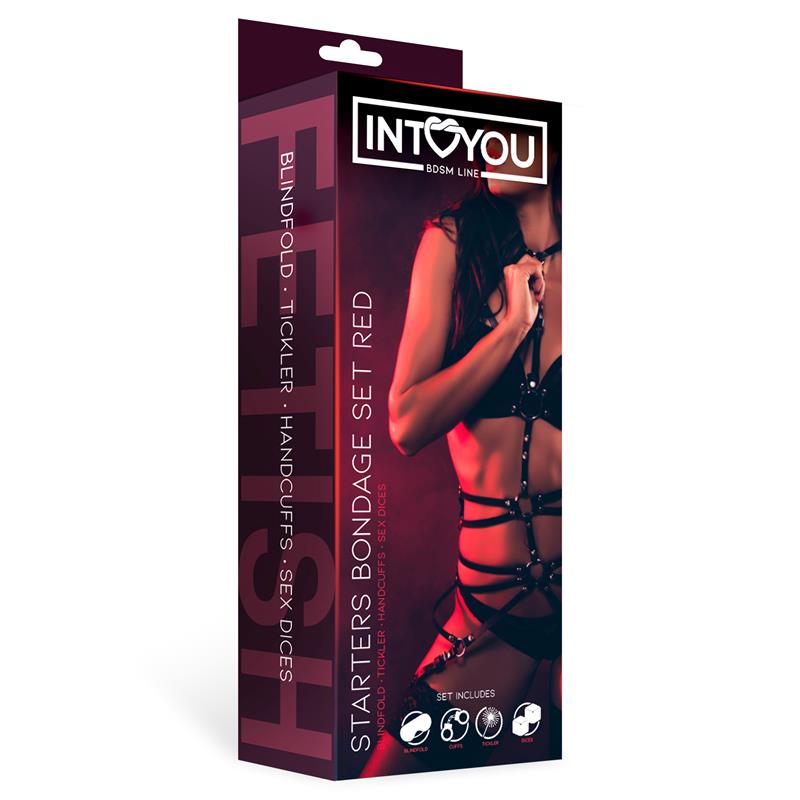INTOYOU BDSM LINE STARTERS BONDAGE SET 4 PIECES RED FI-609 610 fl-607 FI-608