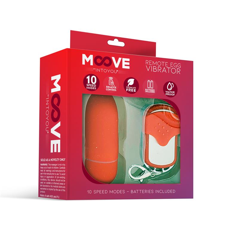 MOOVE VIBRATING EGG WITH REMOTE CONTROL RED MO-055 MO-056 MO-057