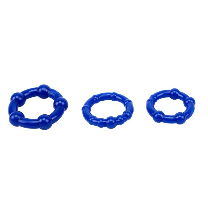CHISA BEADED COCK RINGS-BLACK CN-330300015 CN-330300015
