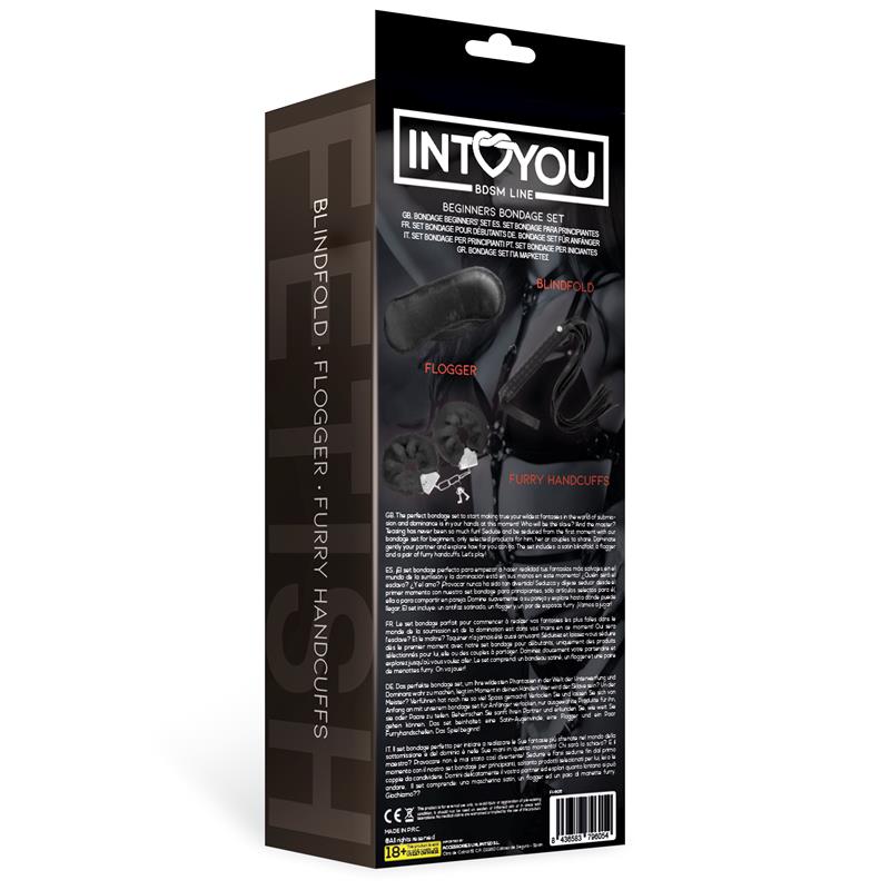 INTOYOU BDSM LINE BEGINNERS BONDAGE SET 3 PIECES BLACK FI-605
