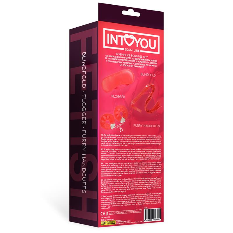 INTOYOU BDSM LINE BEGINNERS BONDAGE SET 3 PIECES RED FI-606
