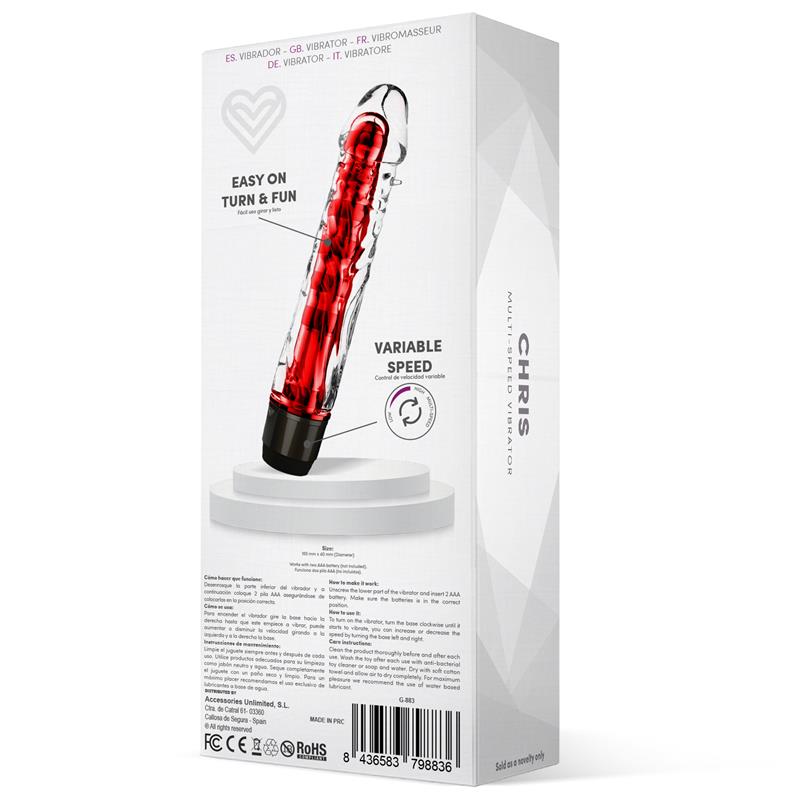 LATETOBED CHRIS MULTI-SPEED VIBE RED Reference: G-883/g-882