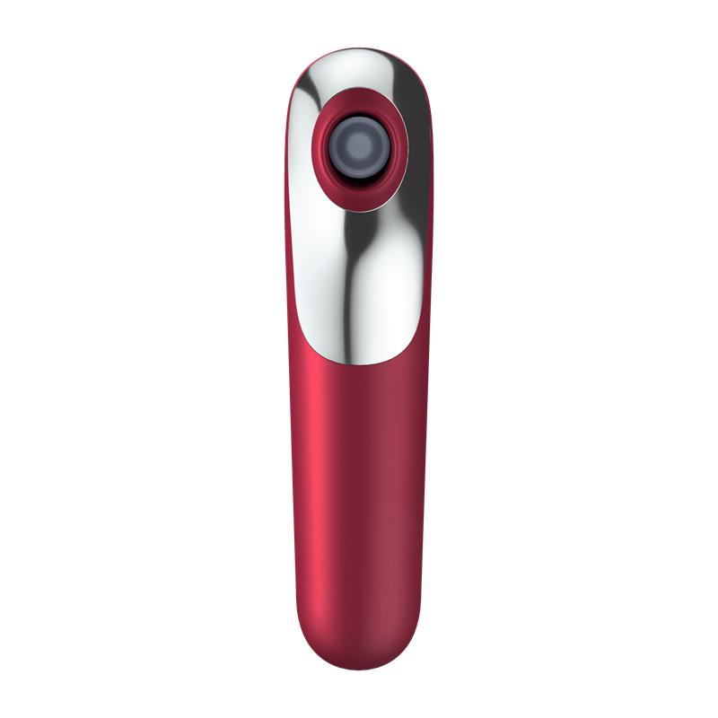 SATISFYER DUAL LOVE VIBE AND SUCKER WITH AIR PULSE RED