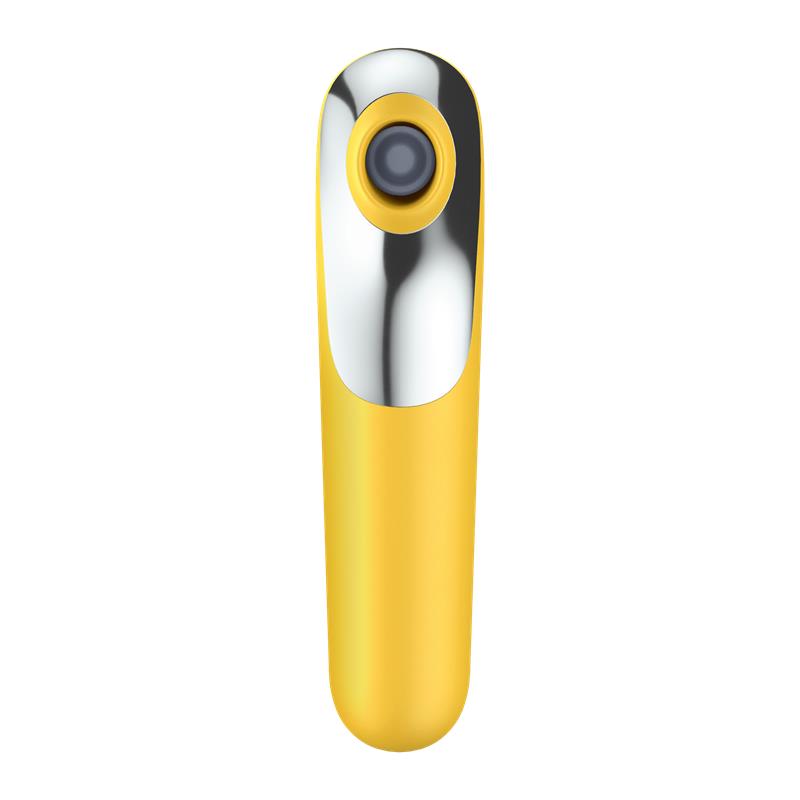 SATISFYER DUAL LOVE VIBE AND SUCKER WITH AIR PULSE YELLOW