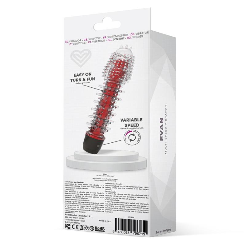 LATETOBED EVAN VIBE MULTI SPEED RED Reference: LT-671/G-885/G-884