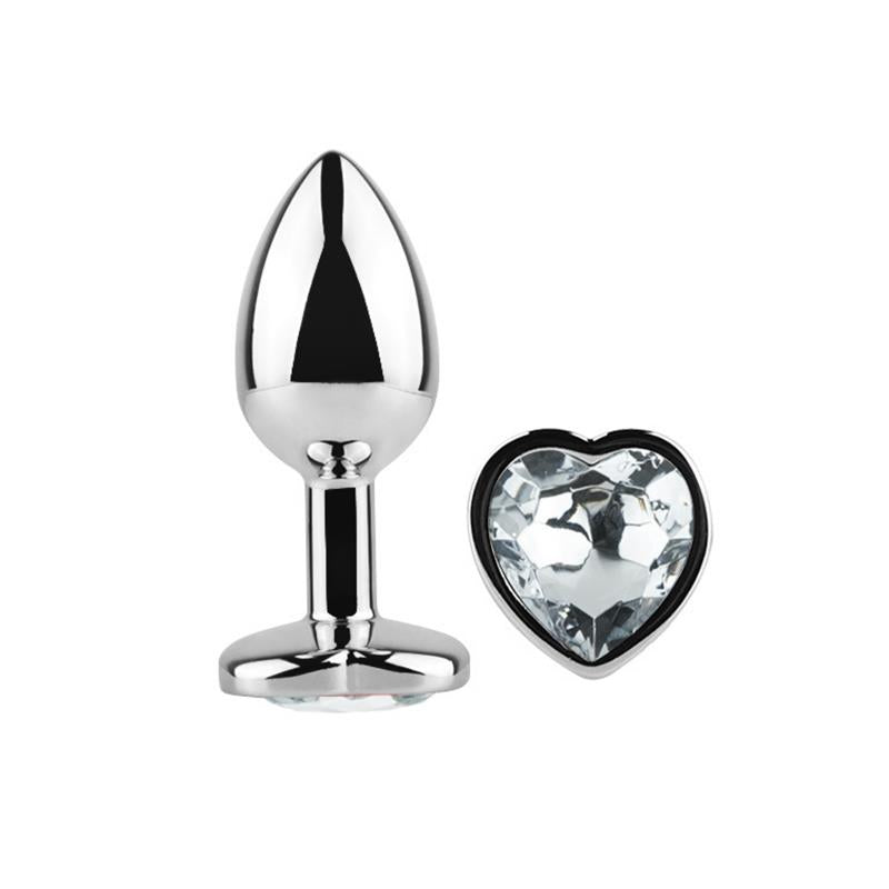 AFTERDARK HEART SHAPED BUTT PLUG WHITE SIZE M AD-243
