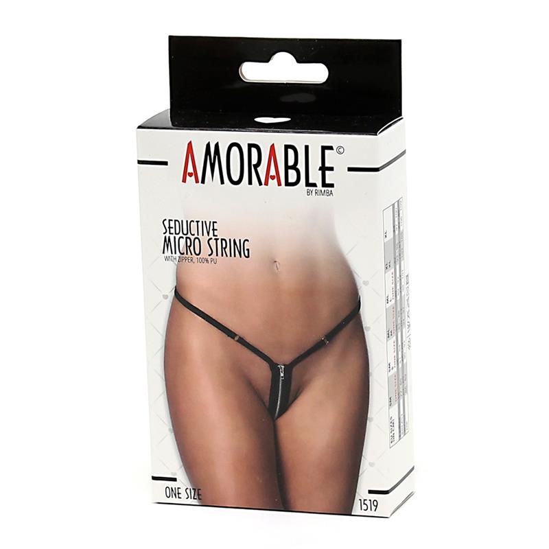 AMORABLE MICRO THONG WITH ZIP ONE SIZE R1519