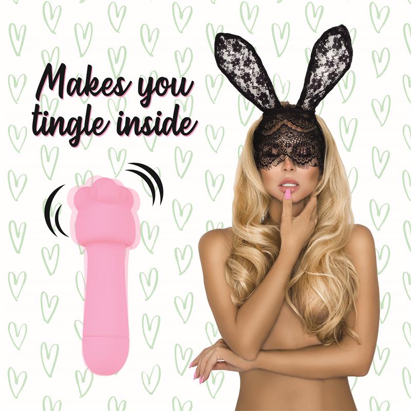 FEELZTOYS MISTER BUNNY MASSAGE VIBE WITH 2 SILICONE CAPS PINK