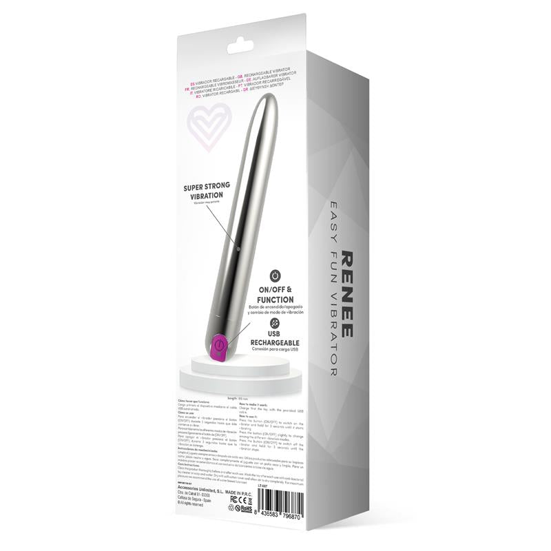 LATETOBED RENEE VIBE 10 VIBRATING FUNCTIONS 18,5 CM USB SILVER LT-687