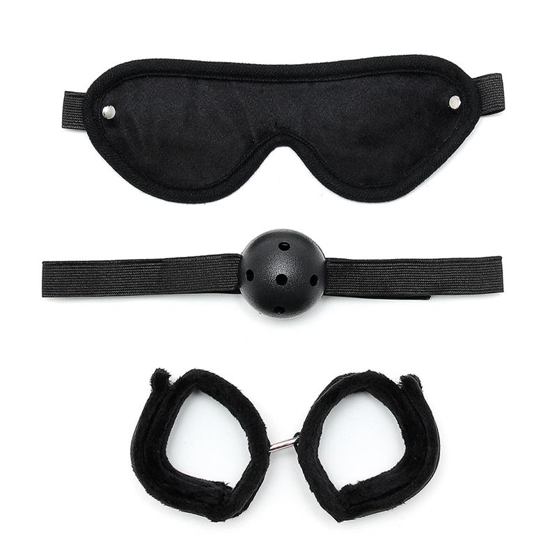BONDAGE PLAY RIMBA BONDAGE PLAY BONDAGE SET 3 PIECES BLACK R7016