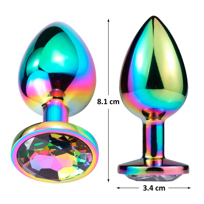 AFTERDARK SPACE JOURNEY MULTICOLOR BUTT PLUG WITH JEWEL SIZE M AD-296