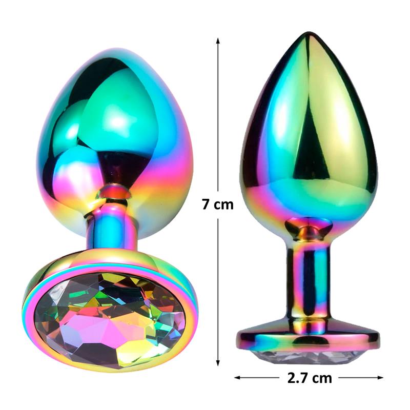 AFTERDARK SPACE JOURNEY MULTICOLOR BUTT PLUG WITH JEWEL SIZE S AD-295
