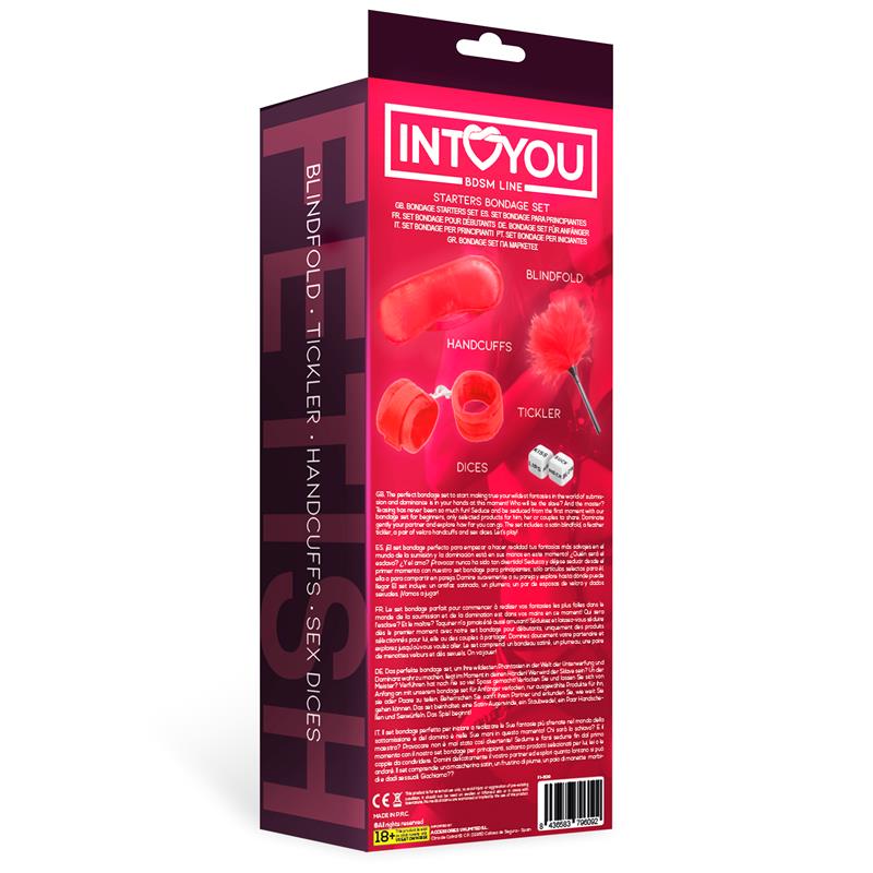 INTOYOU BDSM LINE STARTERS BONDAGE SET 4 PIECES RED FI-609 610 fl-607 FI-608