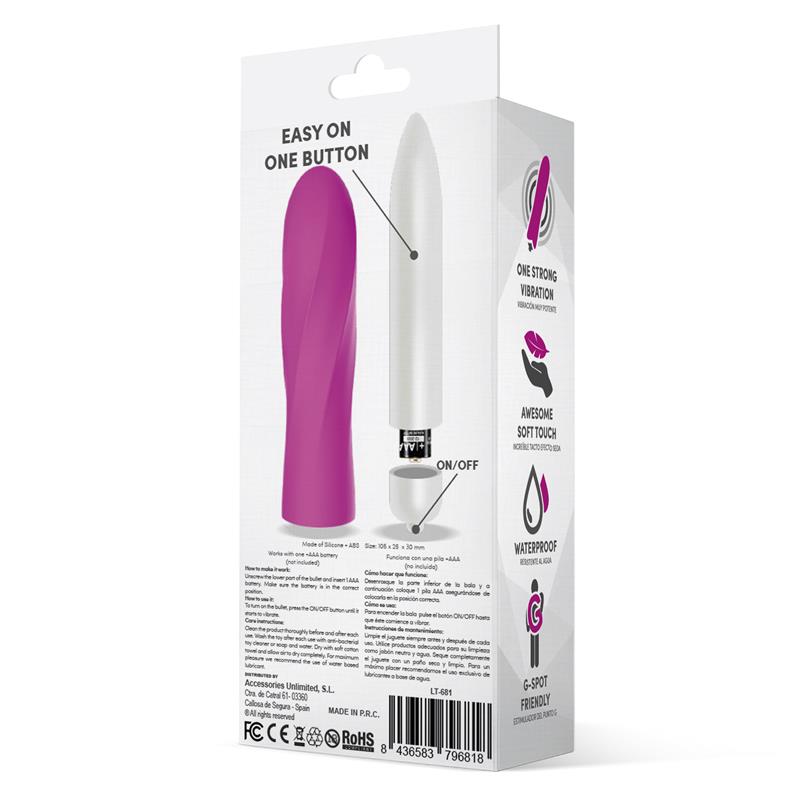 LATETOBED TRIMY EASY QUICK VIBRATING BULLET SILICONE PINK LT-681
