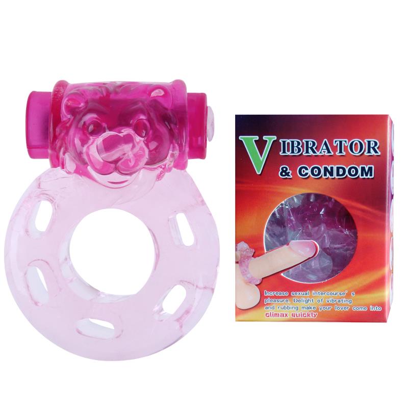 BAILE VIBRATING COCK RING BEAR PINK Reference: BI-010084A