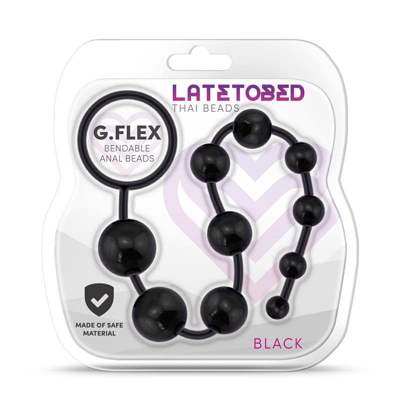 LATETOBED G.FLEX BENDABLE THAI ANAL BEADS BLACK LT-660