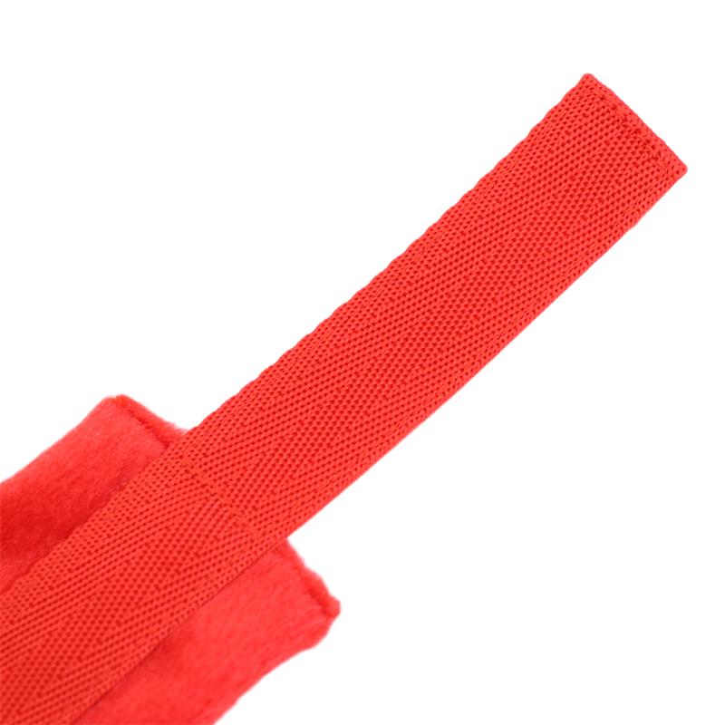 INTOYOU BDSM LINE HANDCUFFS WITH VELCRO WITH LONG FUR RED FI-462